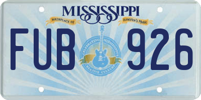 MS license plate FUB926