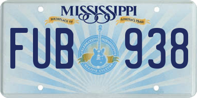 MS license plate FUB938