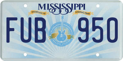 MS license plate FUB950