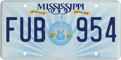 MS license plate FUB954