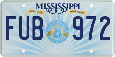 MS license plate FUB972