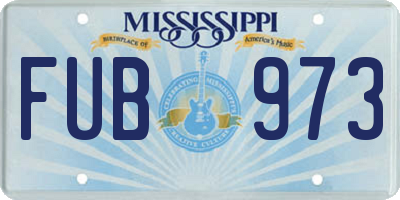 MS license plate FUB973