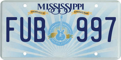 MS license plate FUB997