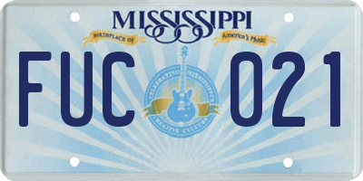 MS license plate FUC021