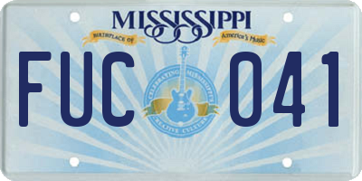 MS license plate FUC041