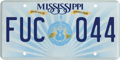 MS license plate FUC044