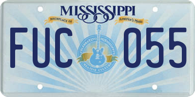 MS license plate FUC055