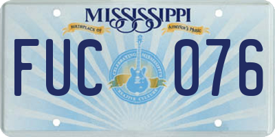 MS license plate FUC076