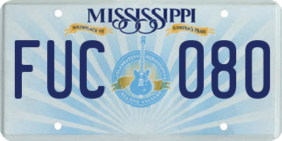 MS license plate FUC080