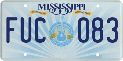 MS license plate FUC083