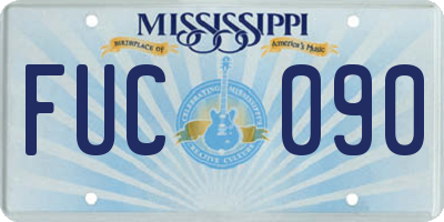 MS license plate FUC090