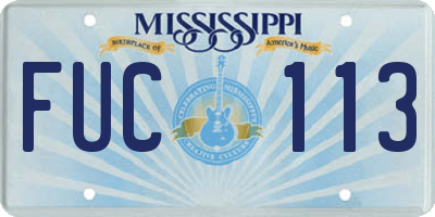 MS license plate FUC113