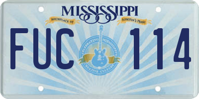 MS license plate FUC114