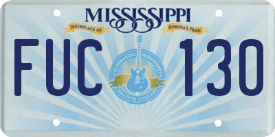 MS license plate FUC130