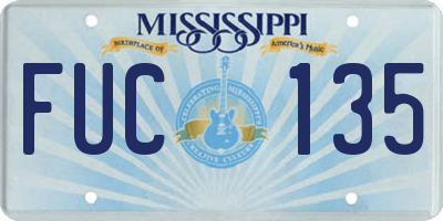 MS license plate FUC135