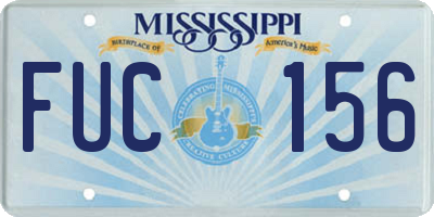MS license plate FUC156