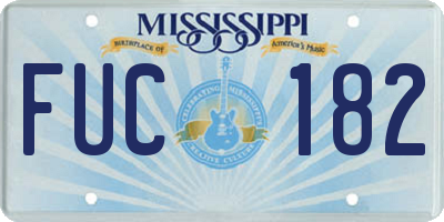MS license plate FUC182