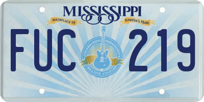 MS license plate FUC219