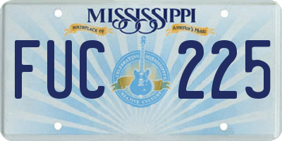 MS license plate FUC225