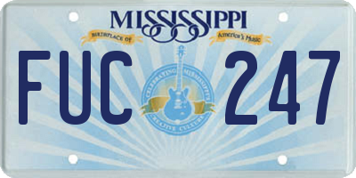 MS license plate FUC247