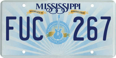 MS license plate FUC267