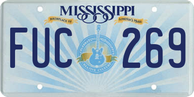 MS license plate FUC269