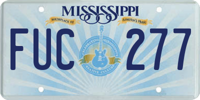 MS license plate FUC277