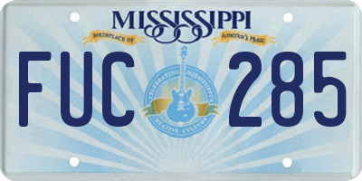 MS license plate FUC285