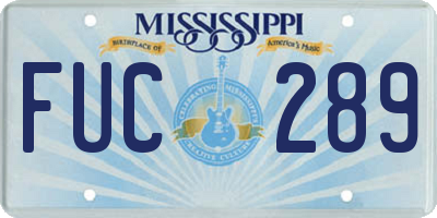 MS license plate FUC289