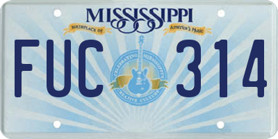 MS license plate FUC314