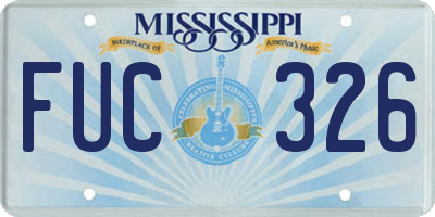 MS license plate FUC326
