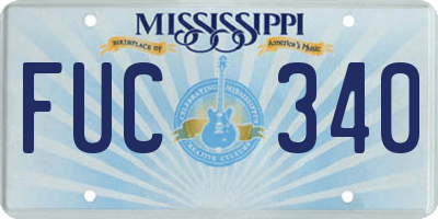 MS license plate FUC340