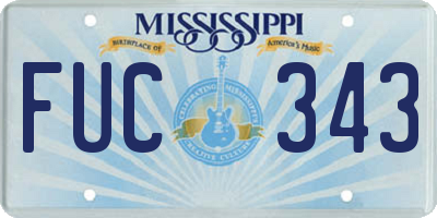 MS license plate FUC343