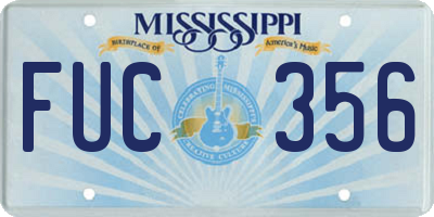 MS license plate FUC356