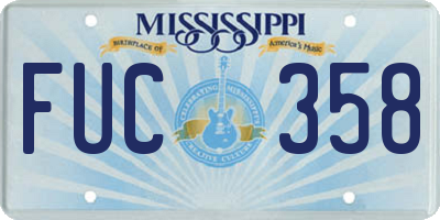 MS license plate FUC358