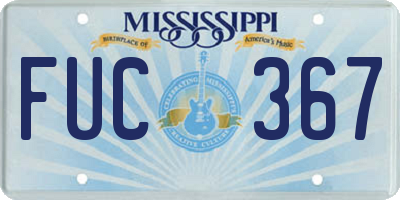 MS license plate FUC367