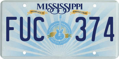 MS license plate FUC374