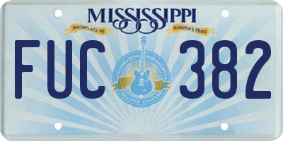 MS license plate FUC382