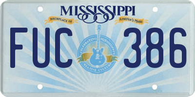 MS license plate FUC386