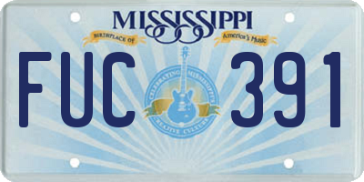 MS license plate FUC391