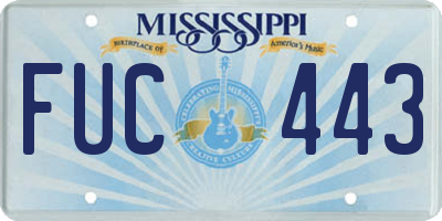 MS license plate FUC443