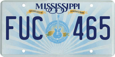 MS license plate FUC465