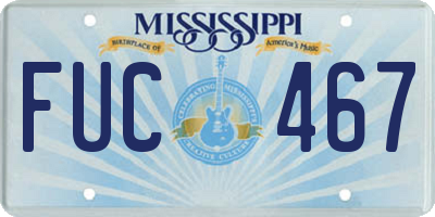 MS license plate FUC467