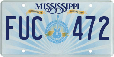 MS license plate FUC472