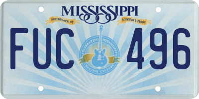 MS license plate FUC496