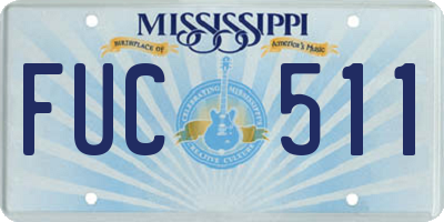 MS license plate FUC511