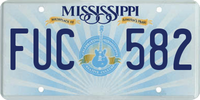 MS license plate FUC582