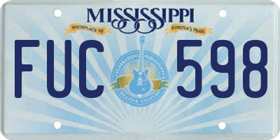 MS license plate FUC598