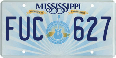 MS license plate FUC627