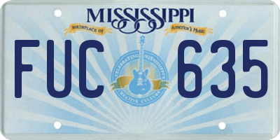MS license plate FUC635